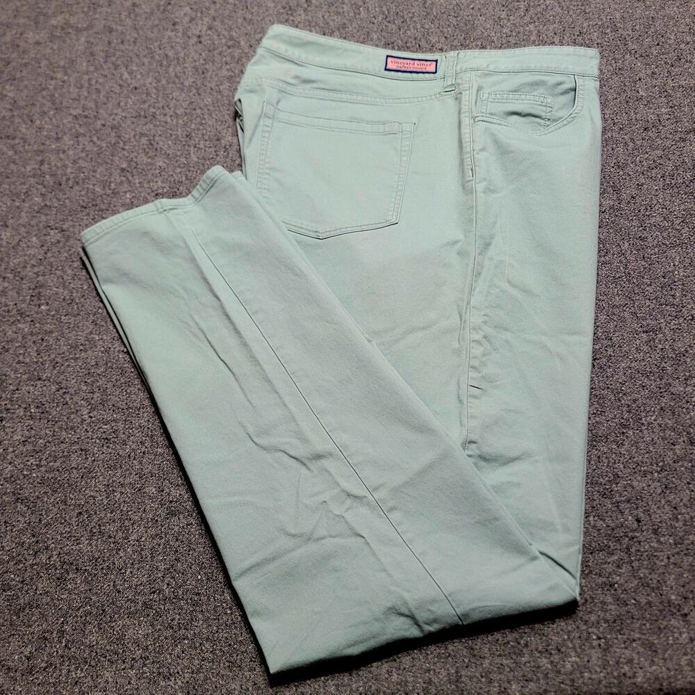 Vineyard Vines Jeans Mens 38x34 Washed Green Slim Pant Denim Stretch Preppy